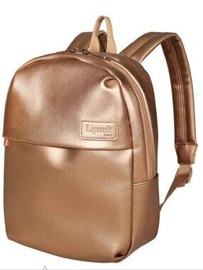 Lipault Paris Miss Plume XS backpack features a distinct metallic Gold